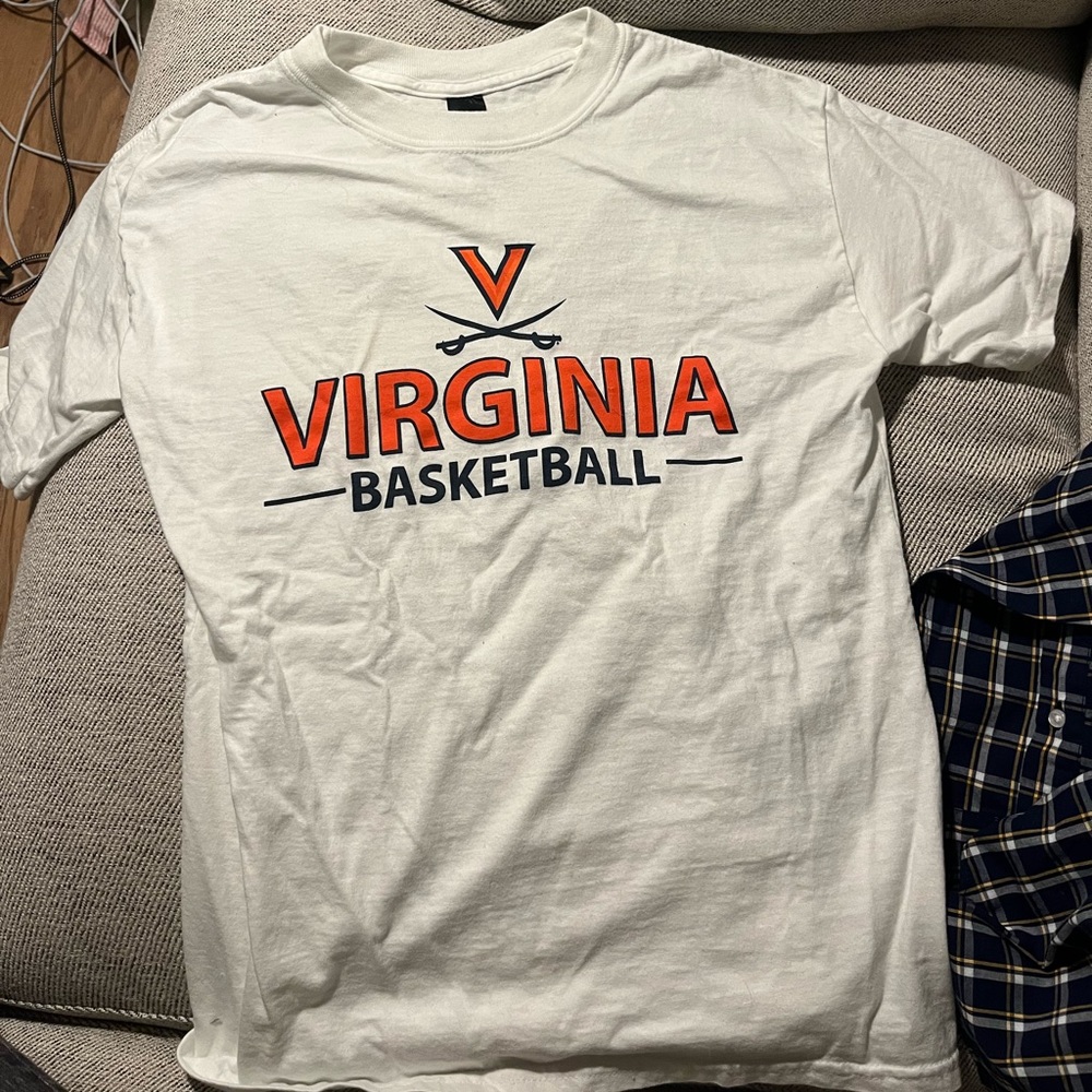 UVA Basketball white tee